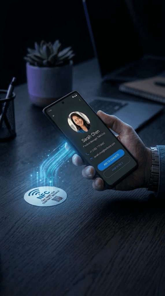 Tapifi profile opens from an NFC tap
